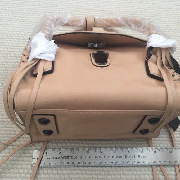 Joy Gryson Belted Strap Whipstitch Natural Nyla Satchel Bag - Picture 6 of 9